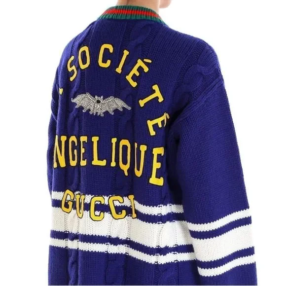 GUCCI Wool Cardigan With Patches - Picture 9 of 9